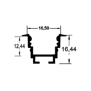 نقشه پروفیل لاین نوری توکار فنرخور تک لاین SL120