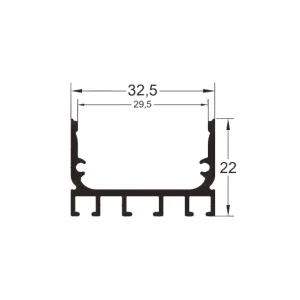 نقشه پروفیل لاین نوری روکار دو لاین SL230